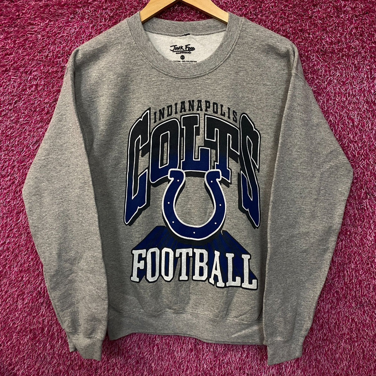 Junk Food Clothing Indianapolis Colts Heathered Gray Classic Crew Pullover Sweatshirt XS