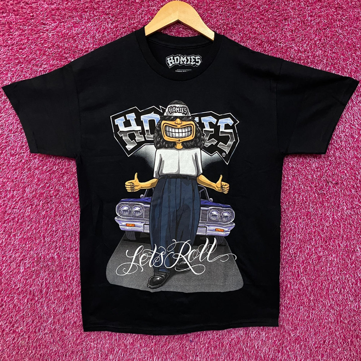 Homies "Let's Roll" Art Graphic T-Shirt Medium