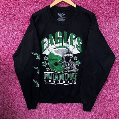 Junk Food Clothing Philadelphia Eagles Glitter Helmet Flea Market Crewneck Fleece Medium