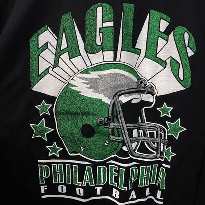 Junk Food Clothing Philadelphia Eagles Glitter Helmet Flea Market Crewneck Fleece Medium