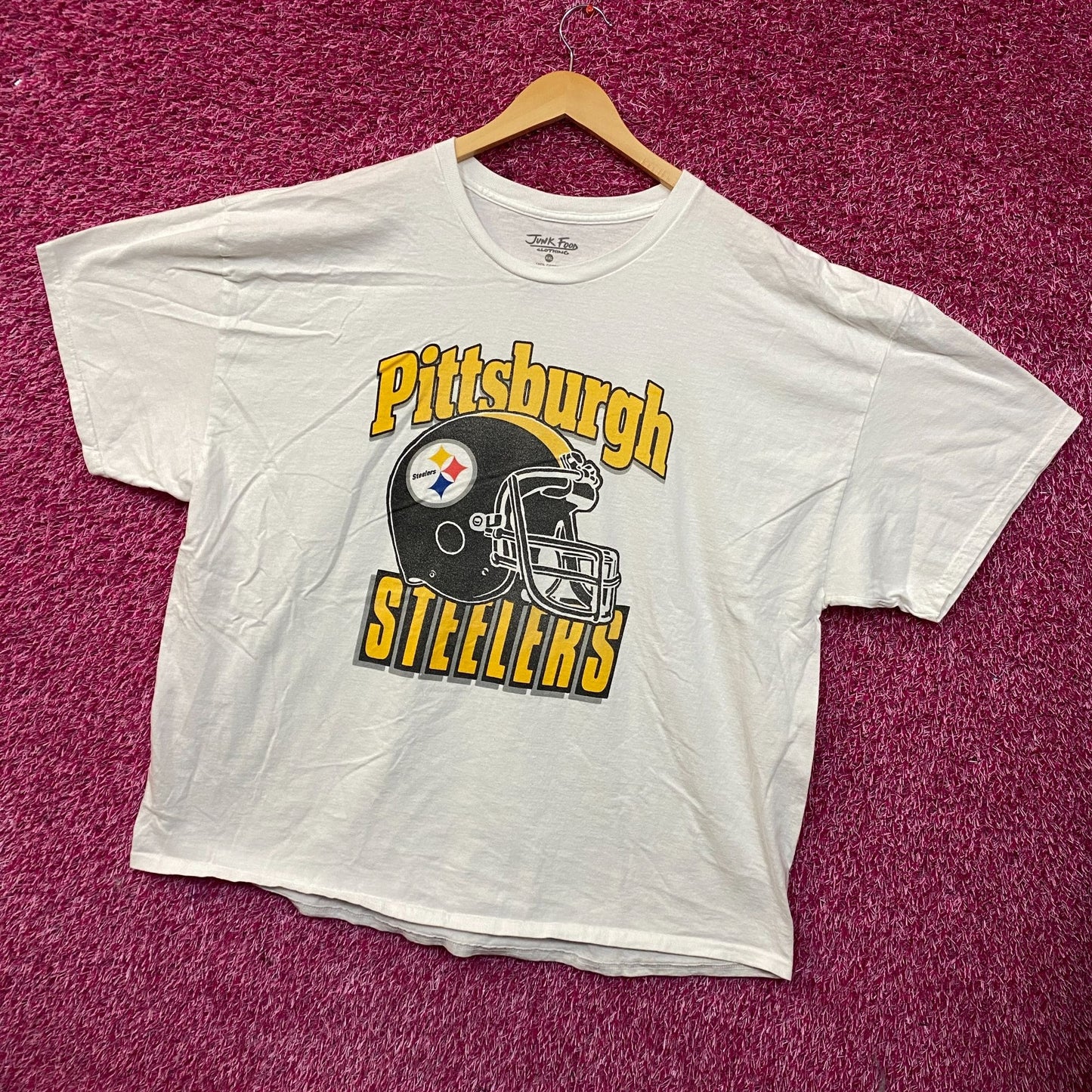 Junk Food Pittsburgh Steelers Football Helmet Logo T-Shirt 2XL