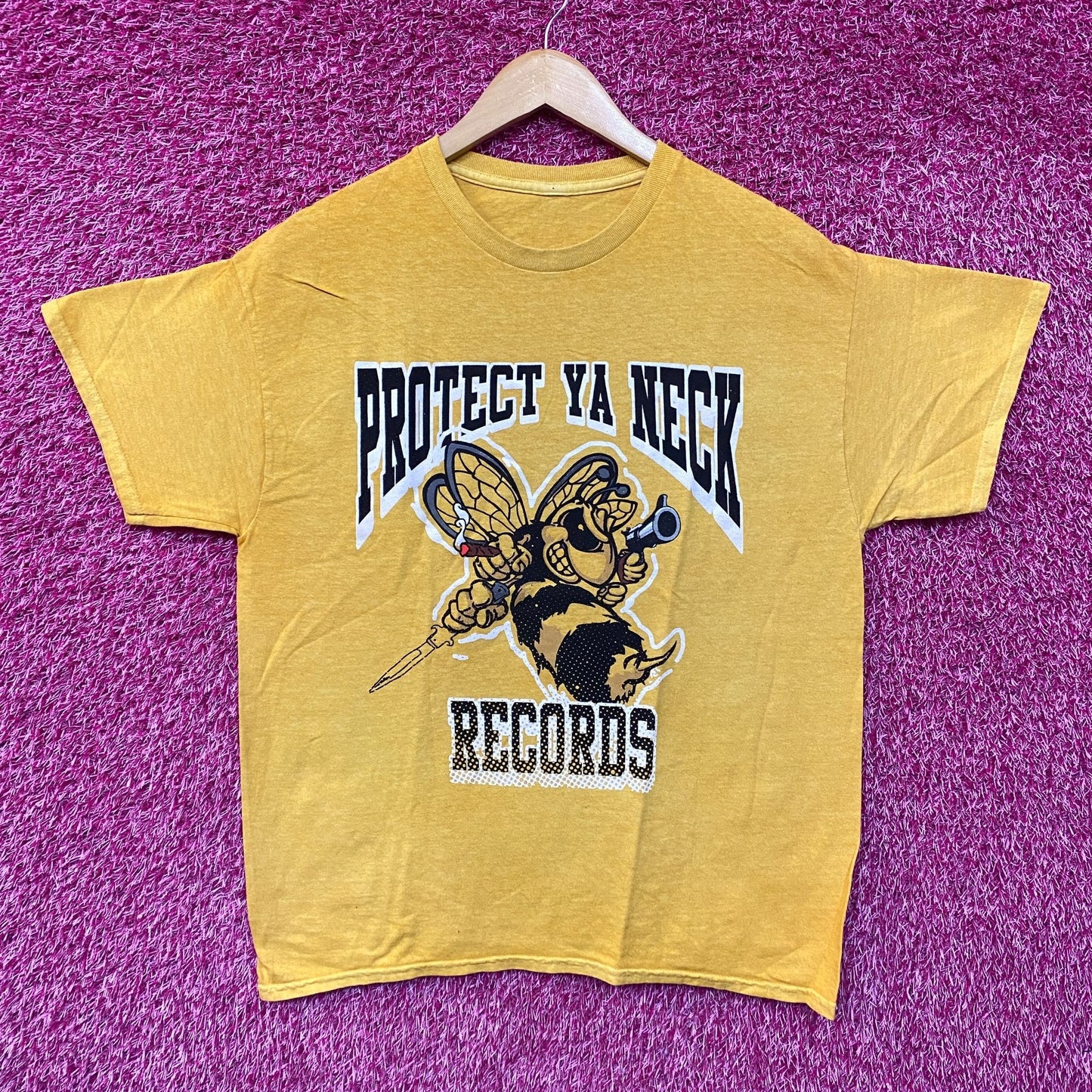 Wu-Tang Protect Ya Neck Records Yellow T-Shirt Large