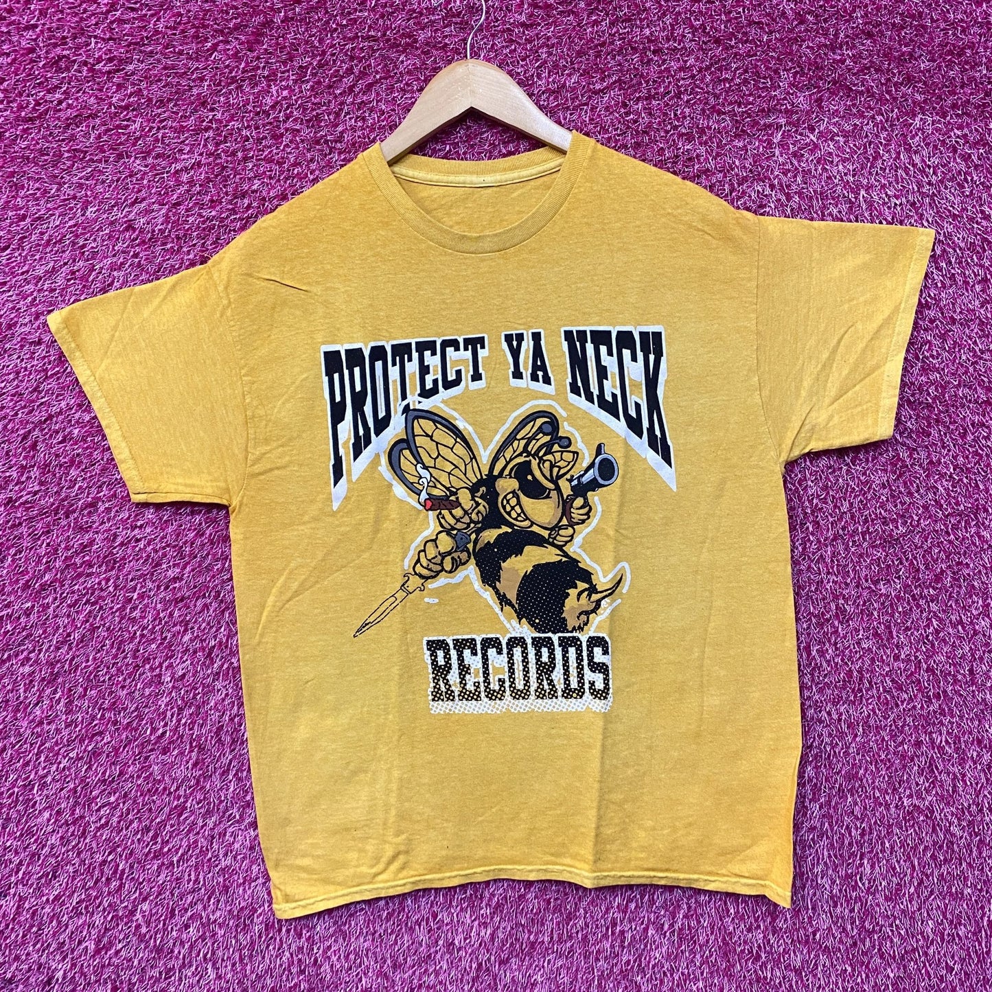 Wu-Tang Protect Ya Neck Records Yellow T-Shirt Large