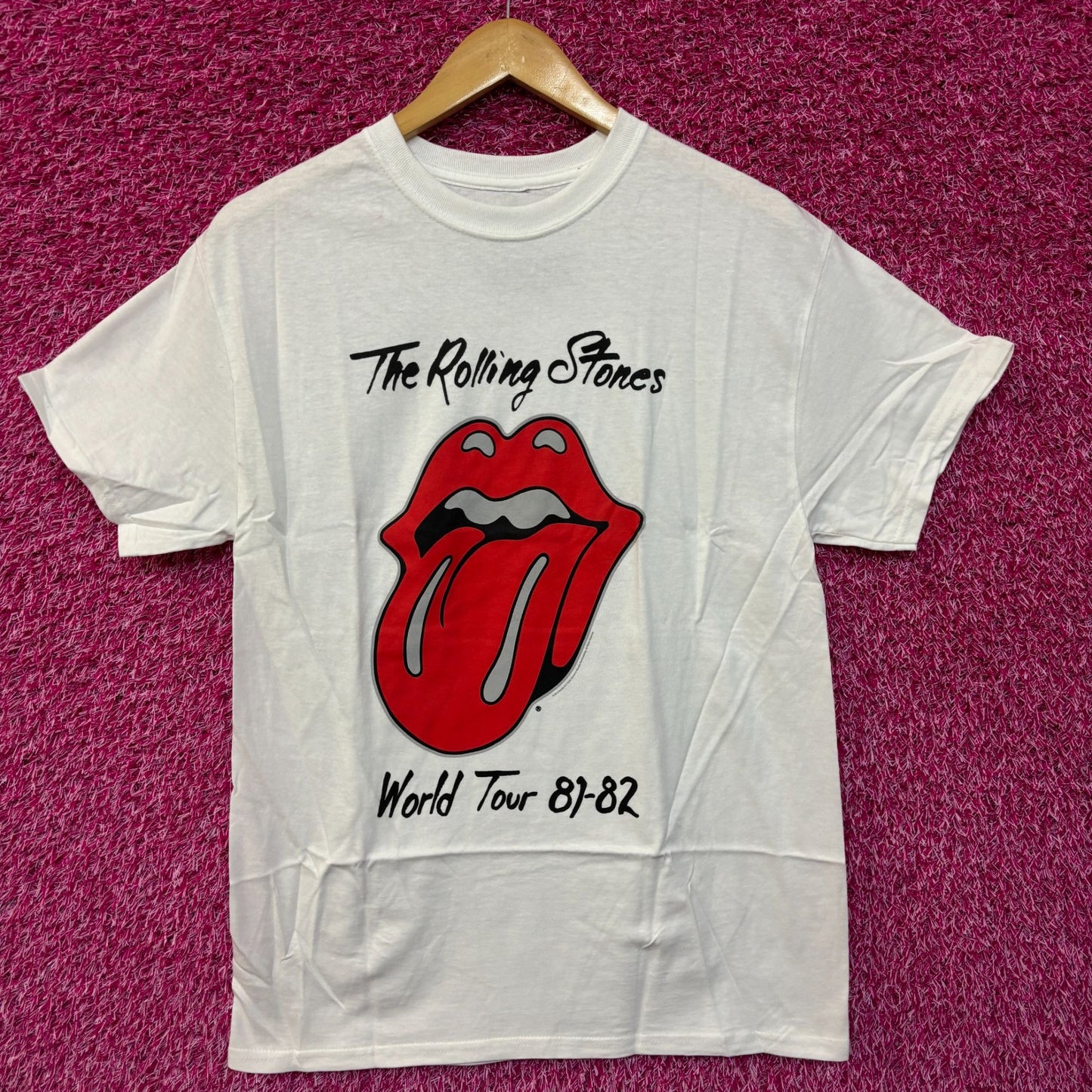 The Rolling Stones Hot Lips World Tour 81-82 Rock Band Tee M