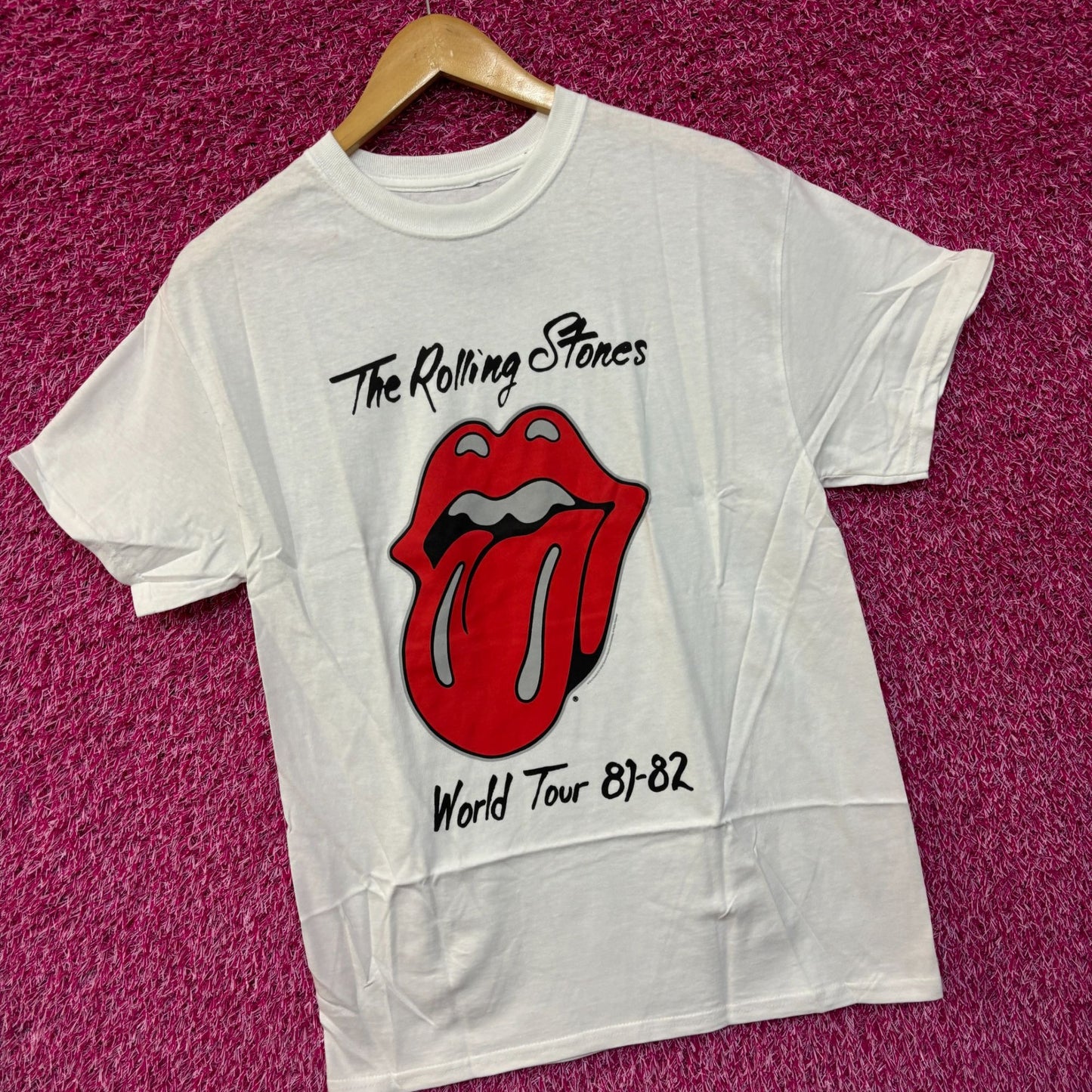 The Rolling Stones Hot Lips World Tour 81-82 Rock Band Tee M