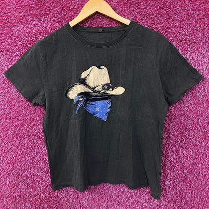 Faceless Cowboy Hat Tshirt size Small