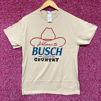 Welcome To Busch Light Country Vintage Style Beige T-Shirt Small