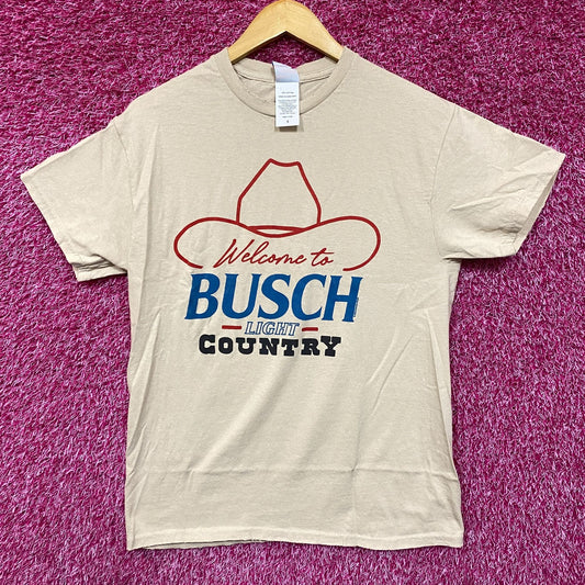 Welcome To Busch Light Country Vintage Style Beige T-Shirt Small