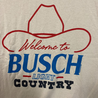 Welcome To Busch Light Country Vintage Style Beige T-Shirt Small