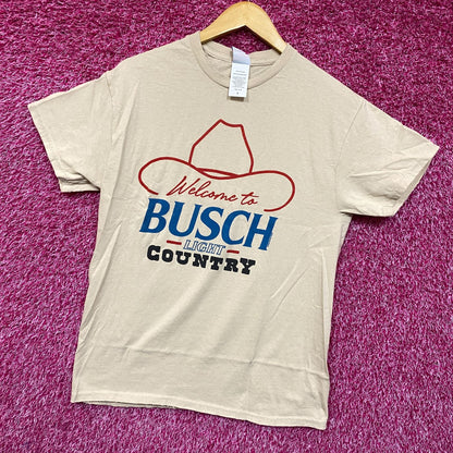 Welcome To Busch Light Country Vintage Style Beige T-Shirt Small