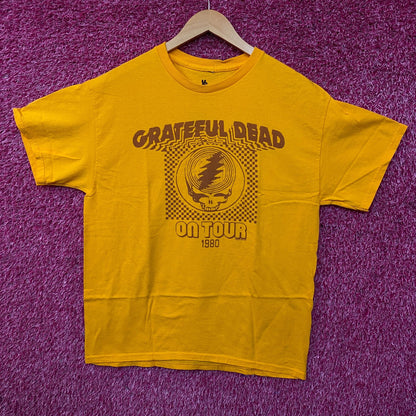Grateful Dead On Tour 1980 Steal Your Face Logo Rock Band T-Shirt Medium