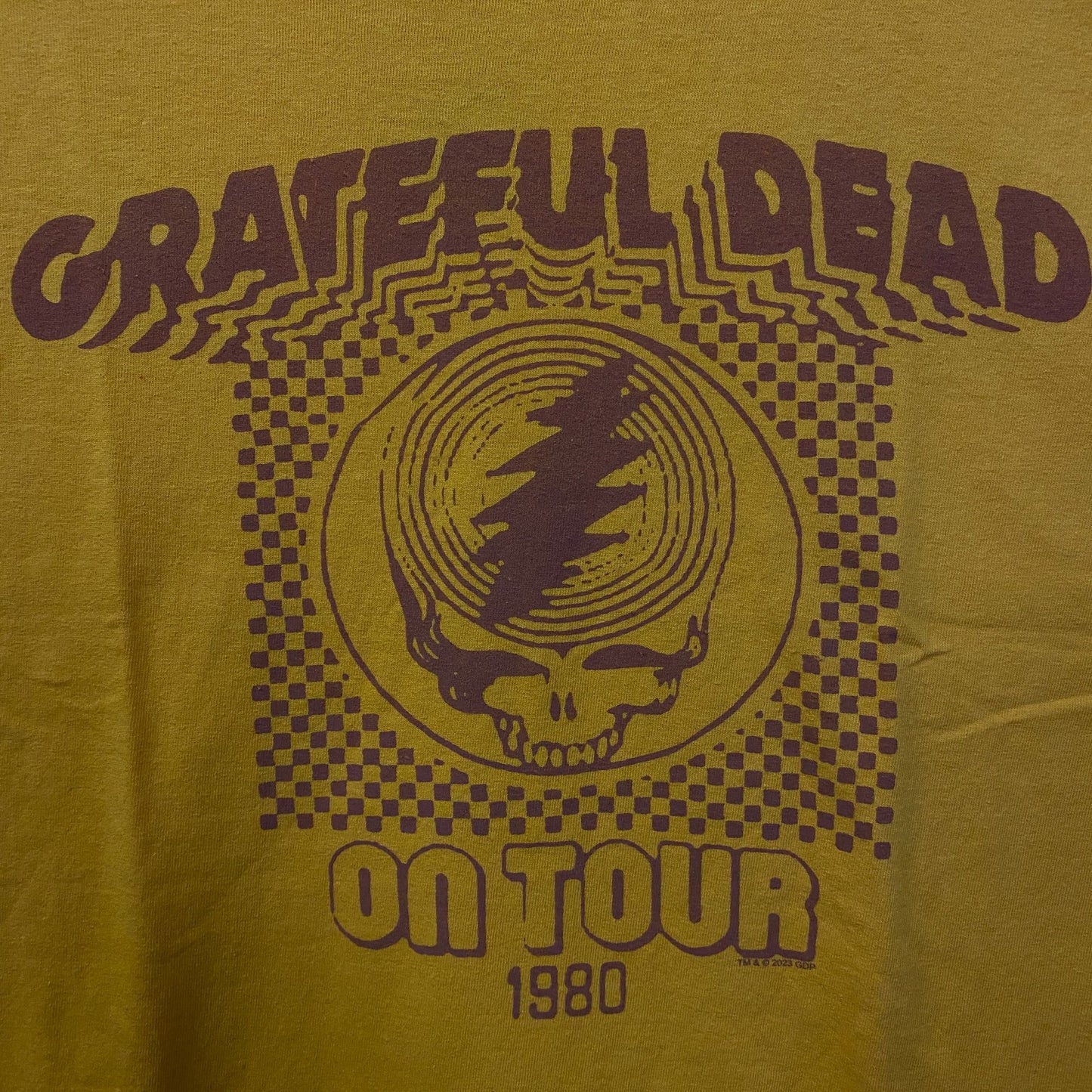 Grateful Dead On Tour 1980 Steal Your Face Logo Rock Band T-Shirt Medium