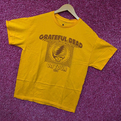 Grateful Dead On Tour 1980 Steal Your Face Logo Rock Band T-Shirt Medium