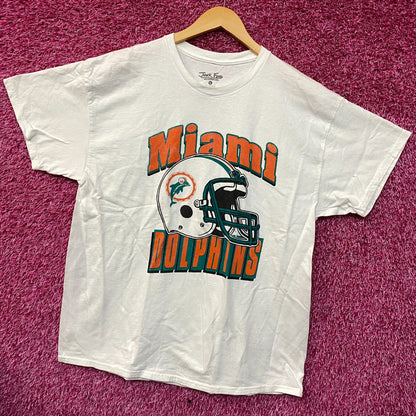 Junk Food NFL Miami Dolphins Throwback Helmet Logo T- Shirt Large