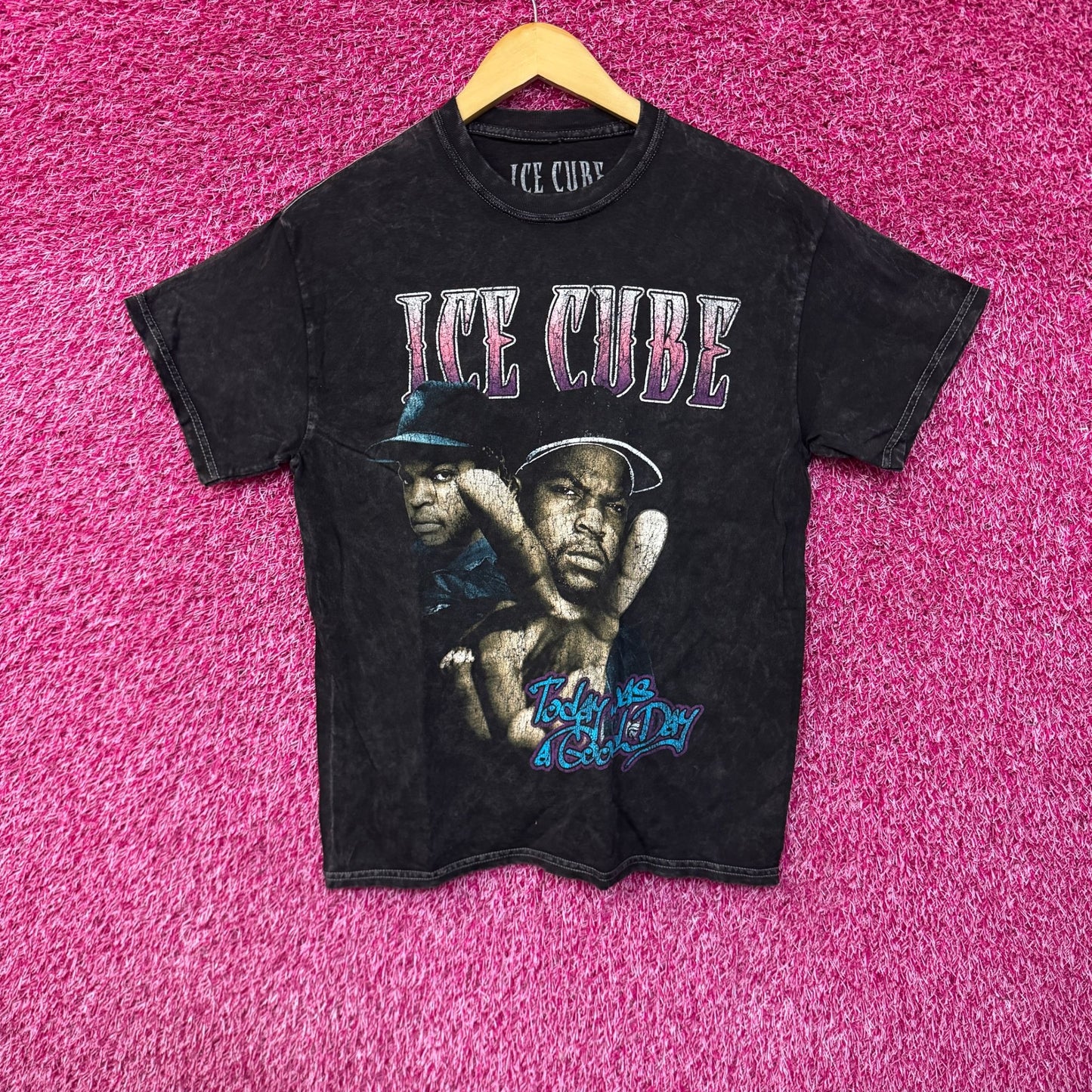 Ice Cube Today Was a Good Day West Coast Rap Acid Wash Tee M