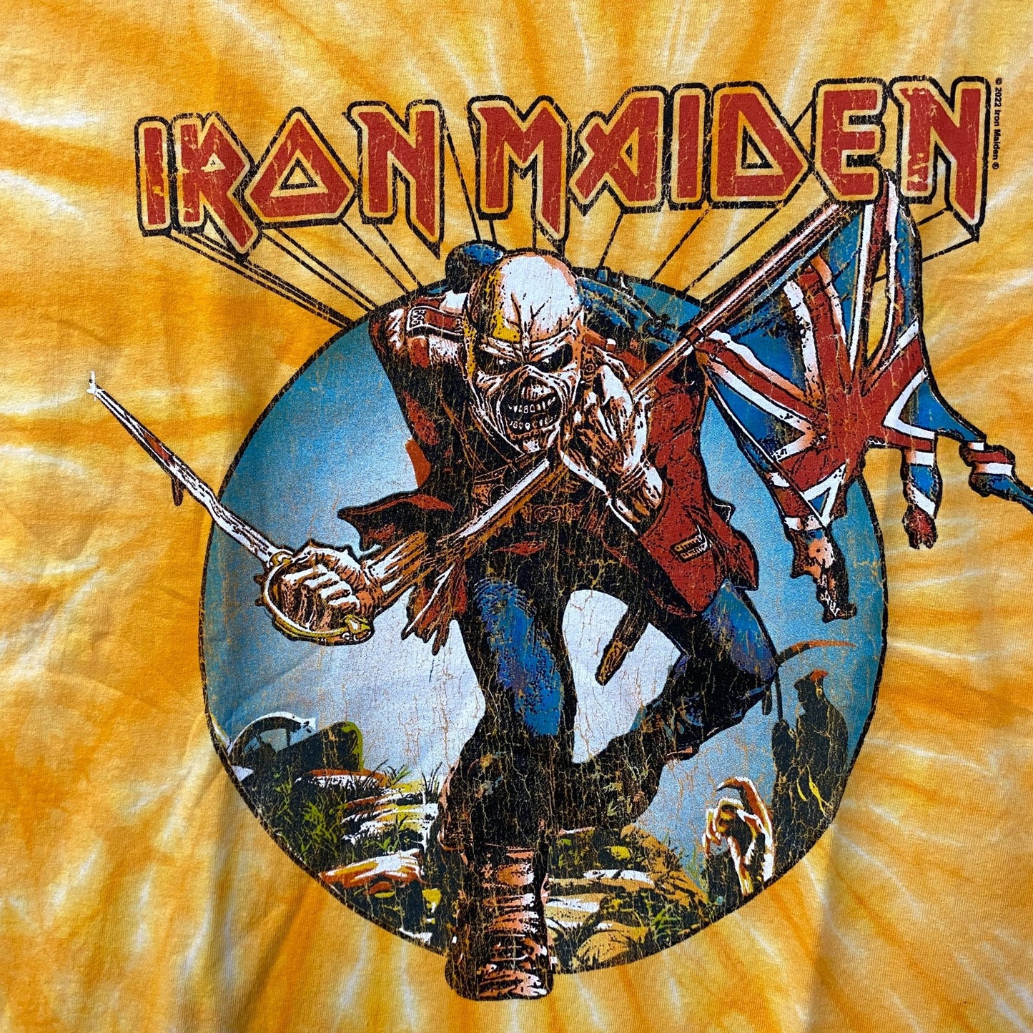 Iron Maiden The Trooper Heavy Metal Band Tie Dye T-Shirt Medium