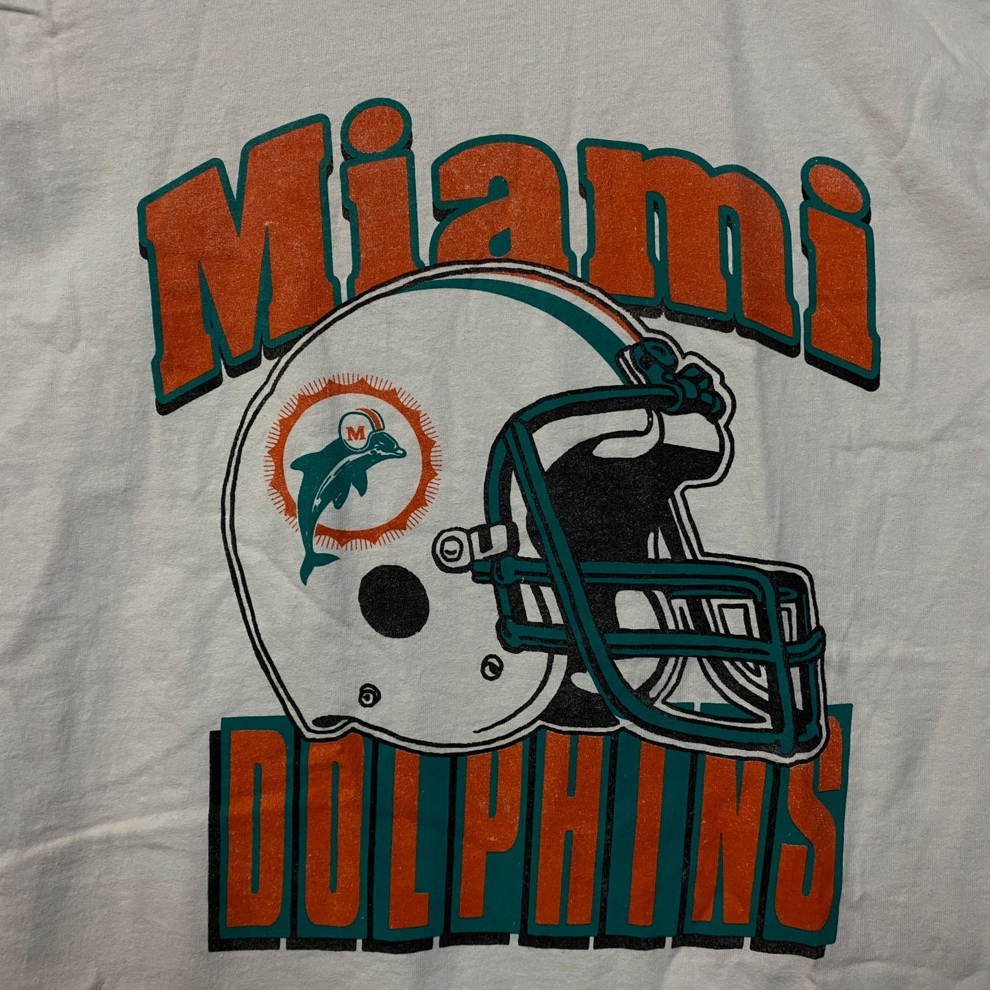 Junk Food NFL Miami Dolphins Throwback Helmet Logo T- Shirt Medium