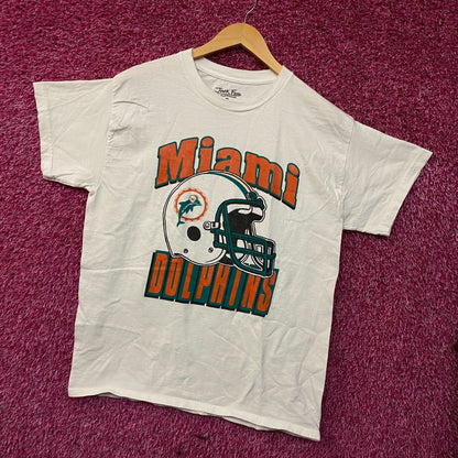 Junk Food NFL Miami Dolphins Throwback Helmet Logo T- Shirt Medium