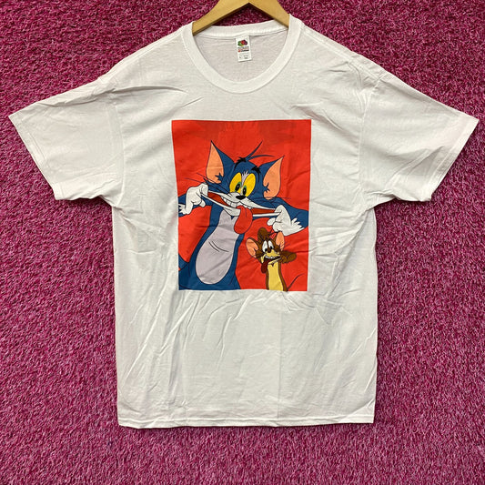 Tom and Jerry Silly Faces Hanna-Barbera Cartoon T-Shirt L