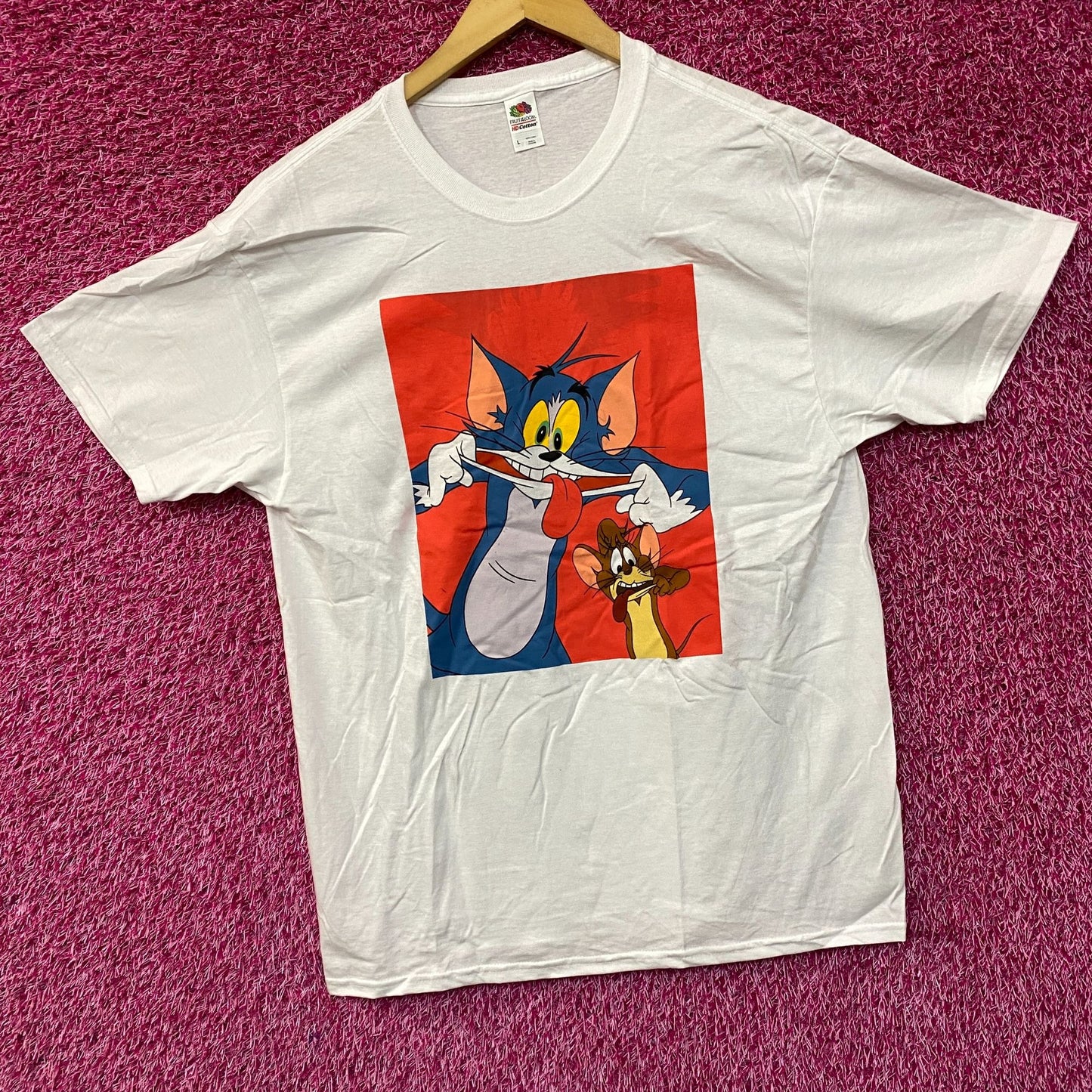 Tom and Jerry Silly Faces Hanna-Barbera Cartoon T-Shirt L
