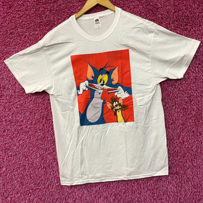 Tom and Jerry Silly Faces Hanna-Barbera Cartoon T-Shirt L