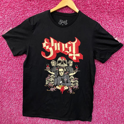 Ghost Cherry Pie Cardinal Copia Rock Band T-Shirt Medium