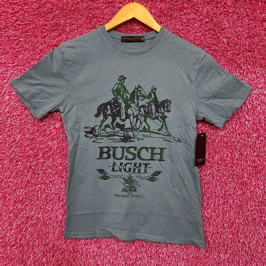 Busch Light Logo Brewed In U.S.A Cowboys Blue T-Shirt Extra Small