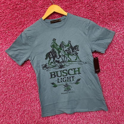 Busch Light Logo Brewed In U.S.A Cowboys Blue T-Shirt Extra Small