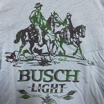 Busch Light Logo Brewed In U.S.A Cowboys Blue T-Shirt Extra Small