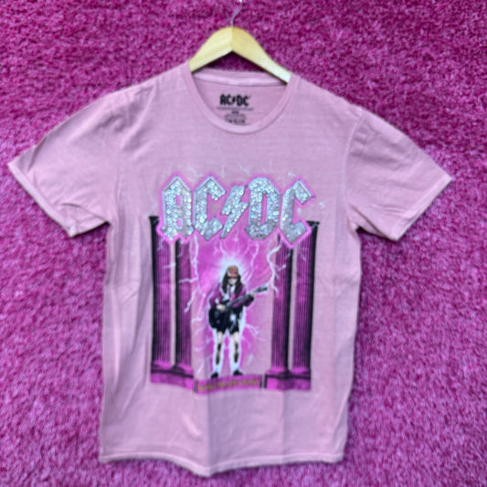 AC/DC Who Made Who Album Art Bedazzled Hard Rock Band Tee M