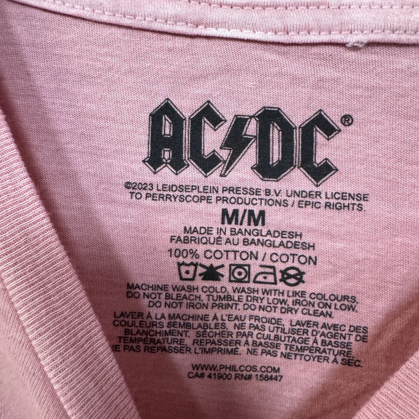 AC/DC Who Made Who Album Art Bedazzled Hard Rock Band Tee M