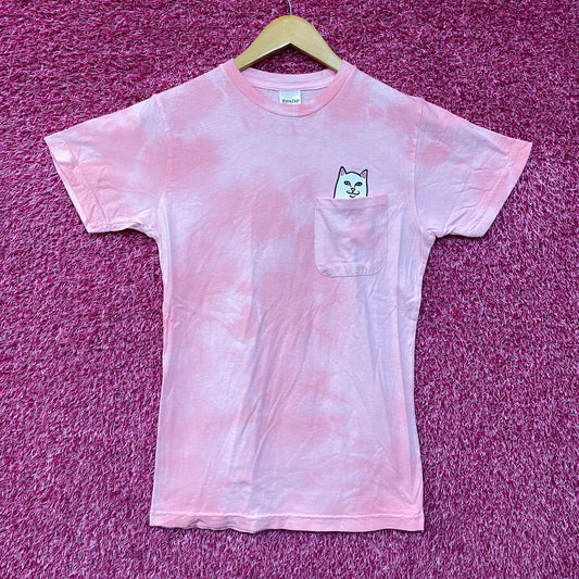 RIPNDIP Lord Nermal Pocket Tiedye Pink T-Shirt Small