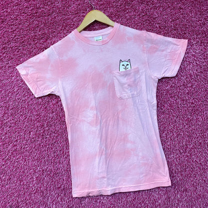 RIPNDIP Lord Nermal Pocket Tiedye Pink T-Shirt Small
