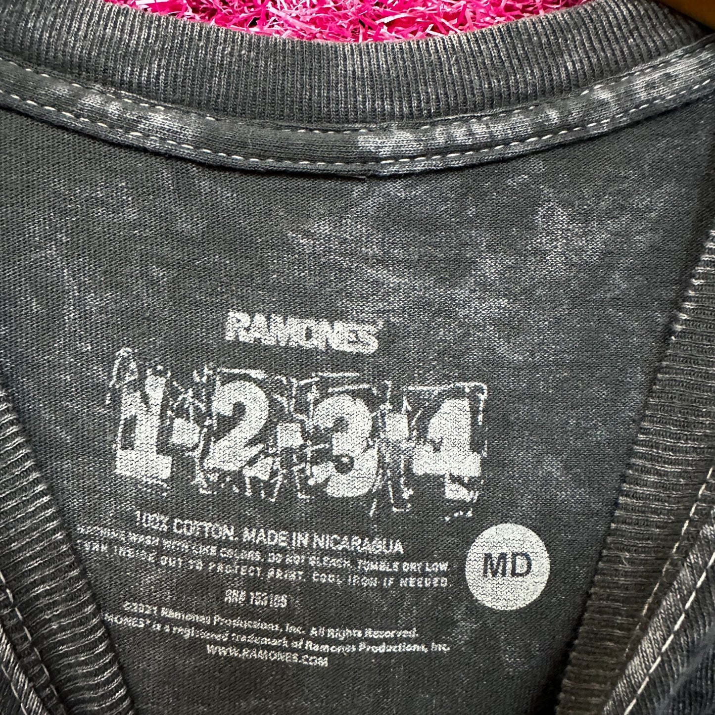 The Ramones 1976 Tour mineral wash Tshirt size Medium