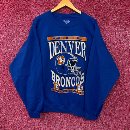 Junk Food Clothing Denver Broncos Helmet Logo Sweatshirt XL