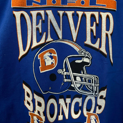 Junk Food Clothing Denver Broncos Helmet Logo Sweatshirt XL