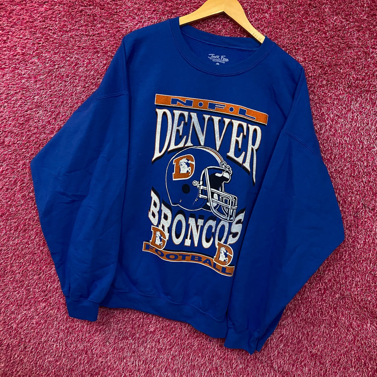 Junk Food Clothing Denver Broncos Helmet Logo Sweatshirt XL