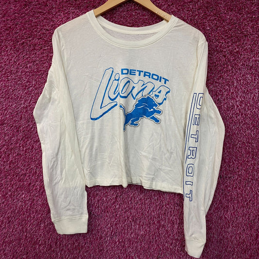 Junk Food NFL Detroit Lions Long Sleeve Cropped T-Shirt Small