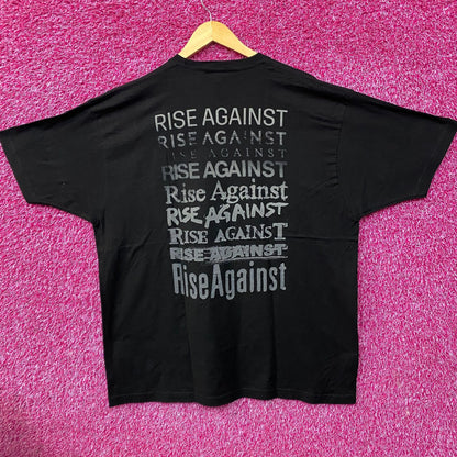 Rise Against Heart Fist Punk Rock Band Graphic T-Shirt 2XL