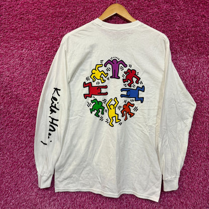 Keith Haring Circle of Men Dancing Pop Art Long Sleeve M