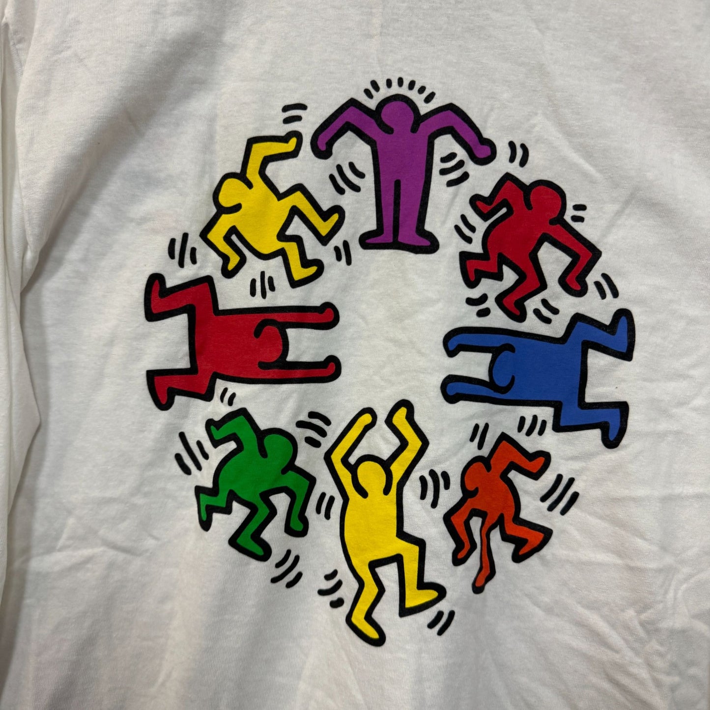 Keith Haring Circle of Men Dancing Pop Art Long Sleeve M