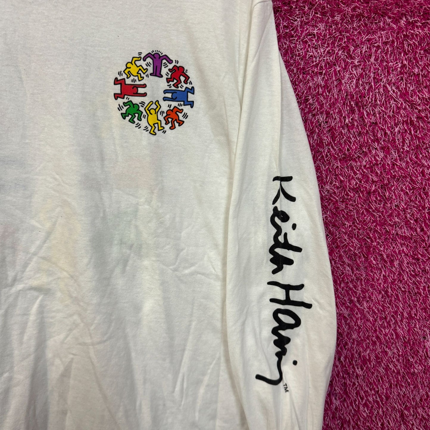 Keith Haring Circle of Men Dancing Pop Art Long Sleeve M
