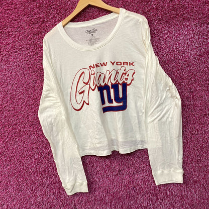 Junk Food Clothing New York Giants Touchdown Long Sleeve Crop Tee XL