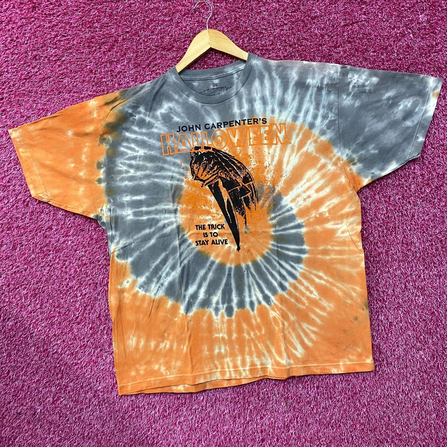 John Carpenter Micheal Myers Halloween Movie Tie Dye T-Shirt  2XL