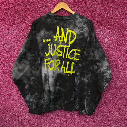 Metallica And Justice For All Tie Dye Crewneck Sweater L/XL