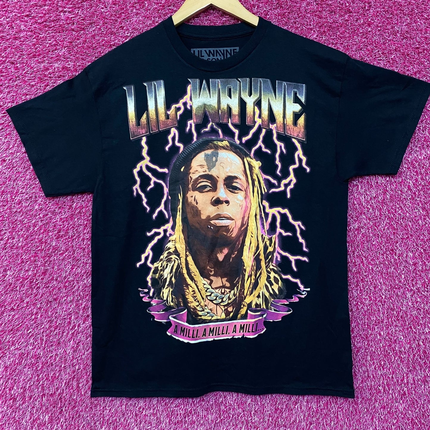 Reason Lil Wayne A Milli Lightning Black T-Shirt Large