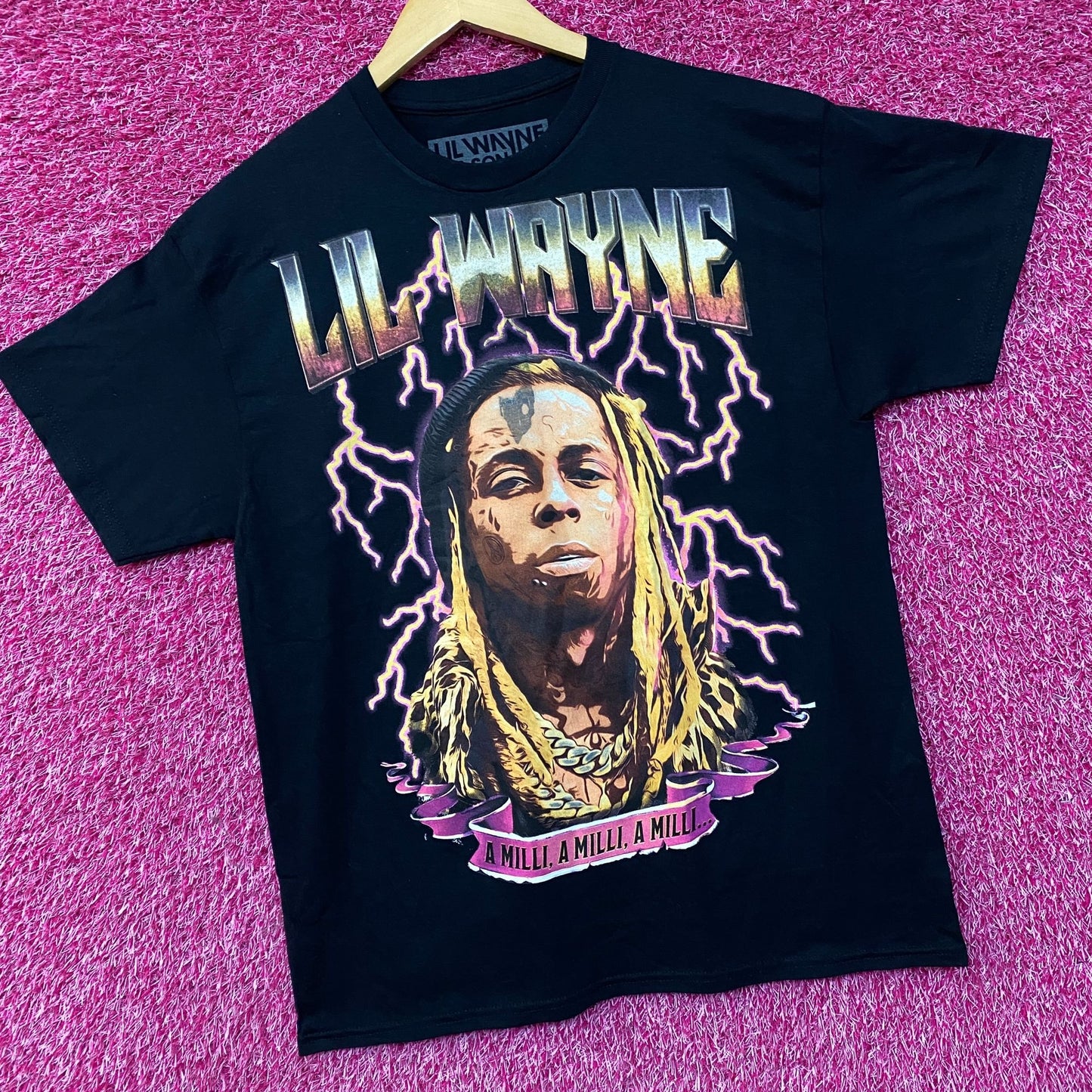 Reason Lil Wayne A Milli Lightning Black T-Shirt Large