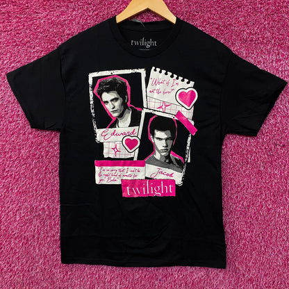 The Twilight Saga Edward & Jacob Scrapbook Graphic T-Shirt Medium