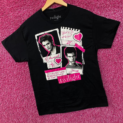 The Twilight Saga Edward & Jacob Scrapbook Graphic T-Shirt Medium