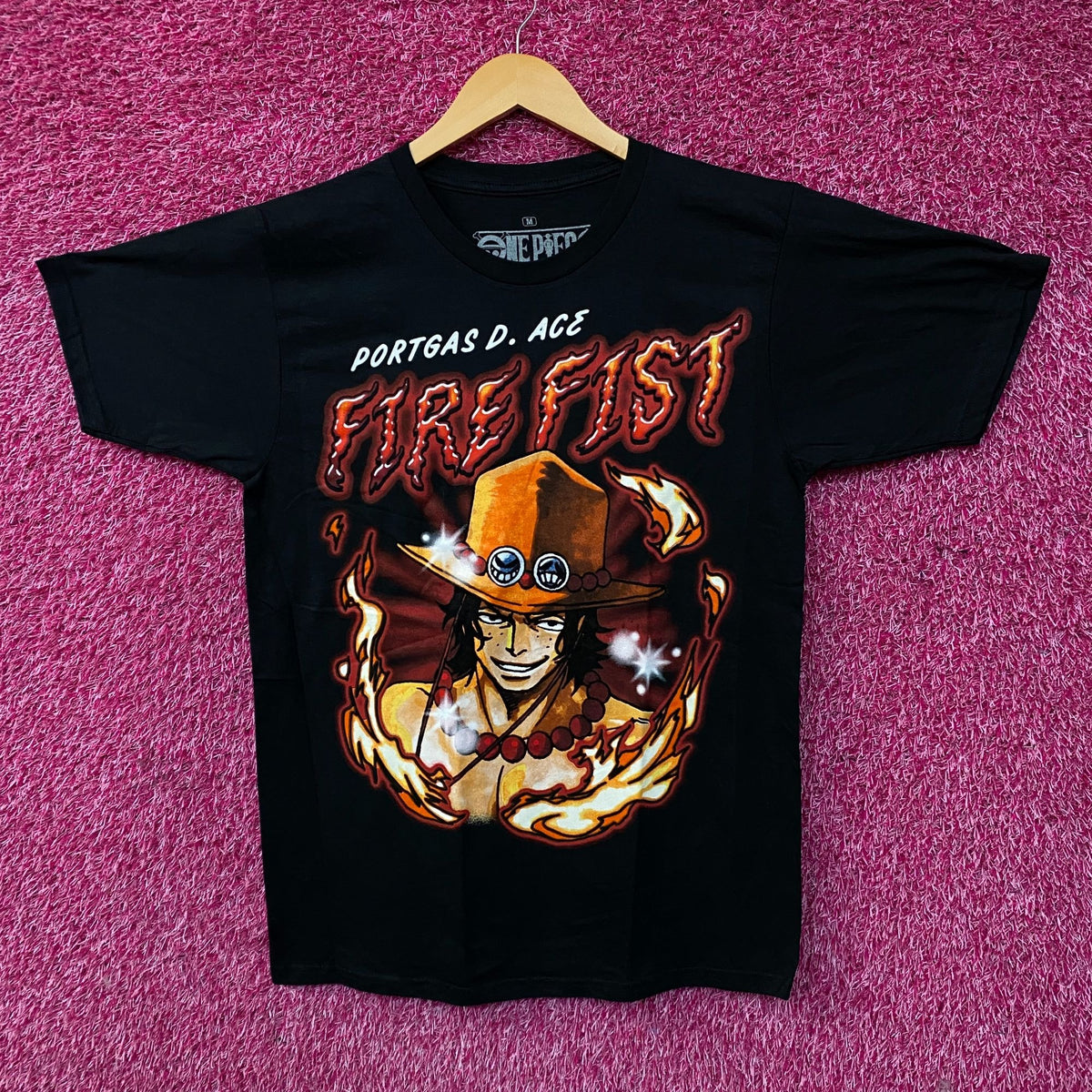 One Piece Portgas D. Ace Airbrush Art Jumbo Print T-Shirt Medium